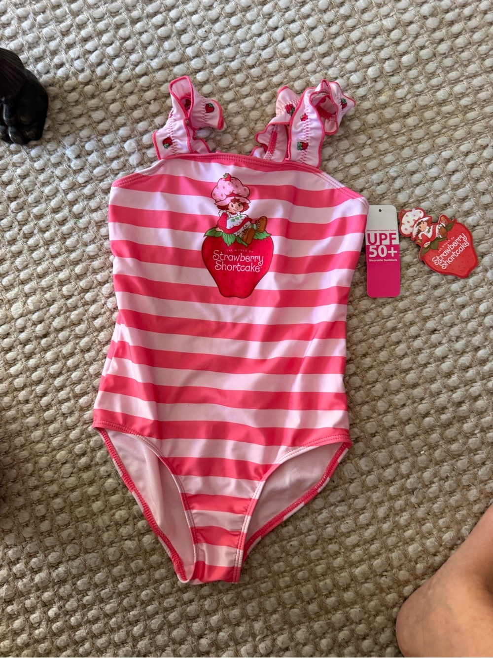Pink Stripe Girls One-Piece Swimsuit size 8